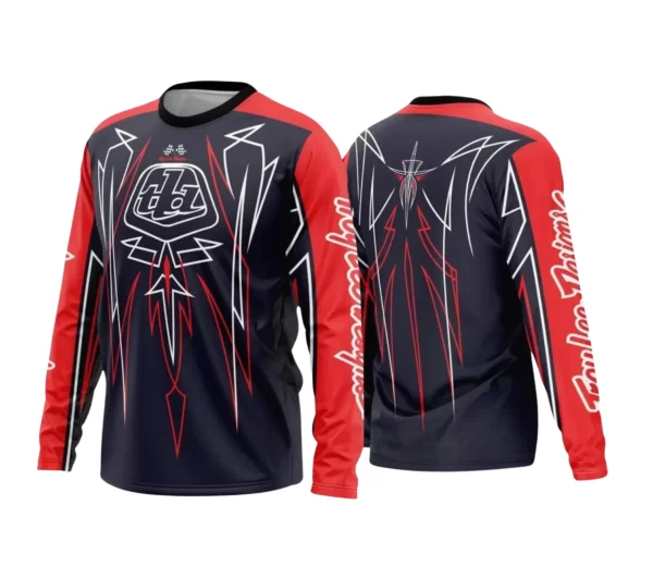Camisa com logo no peito e estampa grande nas costas, perfeita para apaixonados por motocross e trilhas, exibindo um design marcante e cheio de atitude.